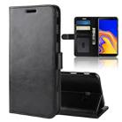 R64 Texture Single Fold Horizontal Flip Leather Case for Galaxy J4+, with Holder & Card Slots & Wallet(Black) - 1