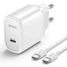 Yesido YC57C PD 20W USB-C / Type-C Port Quick Charger with Type-C to Type-C Cable, EU Plug (White) - 1