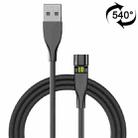 2m 540 Degree Rotating USB Magnetic Charging Cable, No Charging Head (Black) - 1