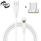 1m USB to USB-C / Type-C 540 Degree Rotating Magnetic Charging Cable (White) - 1