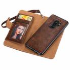 Separable Crazy Horse Texture Zipper Leather Case for Galaxy S9, with Card Slot & & Wallet & Photo Frame & Lanyard (Coffee) - 1