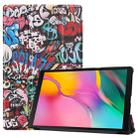 Custer Texture Graffiti Pattern Colored Drawing Horizontal Flip Leather Case for Galaxy Tab A 10.1 2019, with Three-folding Holder & Sleep / Wake-up Function - 1