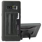 Fierre Shann For Galaxy Note 8 Full Coverage Protective Leather Case with Holder & Card Slot(Black) - 1