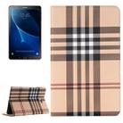 For Galaxy Tab A 10.1 / T580 Lattice Stripes Texture Horizontal Flip Leather Case with Holder & Card Slots & Wallet(Brown) - 1