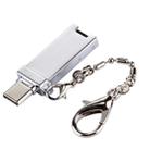 Mini Aluminum Alloy USB 2.0 Female to USB-C / Type-C Male Port Connector Adapter with Chain(Silver) - 1