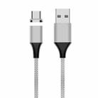 M11 3A USB to USB-C / Type-C Nylon Braided Magnetic Data Cable, Cable Length: 1m (Silver) - 1