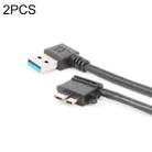 2 PCS USB 3.0 Left Elbow Male to Micro USB 3.0 Elbow Charging Data Cable, Cable Length: 27cm - 1