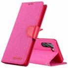 For Samsung Galaxy S21 5G GOOSPERY CANVAS DIARY Canvas Texture Horizontal Flip PU Leather Case with Holder & Card Slots & Wallet (Pink) - 1