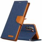 For Samsung Galaxy S21 5G GOOSPERY CANVAS DIARY Canvas Texture Horizontal Flip PU Leather Case with Holder & Card Slots & Wallet (Navy Blue) - 1