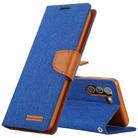 For Samsung Galaxy S21+ 5G GOOSPERY CANVAS DIARY Canvas Texture Horizontal Flip PU Leather Case with Holder & Card Slots & Wallet(Blue) - 1