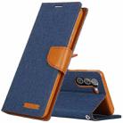 For Samsung Galaxy S21+ 5G GOOSPERY CANVAS DIARY Canvas Texture Horizontal Flip PU Leather Case with Holder & Card Slots & Wallet(Navy Blue) - 1