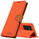 For Samsung Galaxy S21 Ultra 5G GOOSPERY CANVAS DIARY Canvas Texture Horizontal Flip PU Leather Case with Holder & Card Slots & Wallet(Orange) - 1