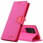 For Samsung Galaxy S21 Ultra 5G GOOSPERY CANVAS DIARY Canvas Texture Horizontal Flip PU Leather Case with Holder & Card Slots & Wallet(Pink) - 1