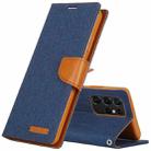 For Samsung Galaxy S21 Ultra 5G GOOSPERY CANVAS DIARY Canvas Texture Horizontal Flip PU Leather Case with Holder & Card Slots & Wallet(Navy Blue) - 1