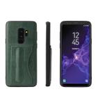 Fierre Shann Full Coverage Protective Leather Case for Galaxy S9+,  with Holder & Card Slot(Green) - 1