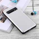 GOOSPERY Sky Slide Bumper TPU + PC Case for Galaxy S10+, with Card Slot(Silver) - 2
