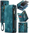 CaseMe-008 Detachable Multifunctional Retro Frosted Horizontal Flip Leather Case for Galaxy A20 / M10S, with Card Slot & Holder & Zipper Wallet & Photo Frame(Blue) - 1