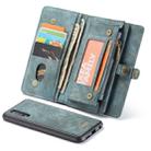 CaseMe-008 Detachable Multifunctional Retro Frosted Horizontal Flip Leather Case for Galaxy A50, with Card Slot & Holder & Zipper Wallet & Photo Frame(Blue) - 1