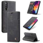 CaseMe-013 Multifunctional Retro Frosted Horizontal Flip Leather Case for Galaxy A30S / A50S / A50, with Card Slot & Holder & Zipper Wallet & Photo Frame(Black) - 1