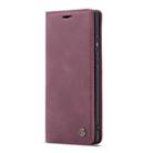 CaseMe-013 Multifunctional Retro Frosted Horizontal Flip Leather Case for Galaxy A30S / A50S / A50, with Card Slot & Holder & Zipper Wallet & Photo Frame(Wine Red) - 2