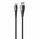 WK WDC-085 3A Type-C / USB-C Goldsim Aluminum Alloy Charging Data Cable, Length: 1.2m(Black) - 1