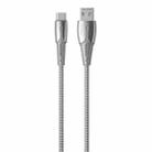 WK WDC-085 3A Type-C / USB-C Goldsim Aluminum Alloy Charging Data Cable, Length: 1.2m(Silver) - 1