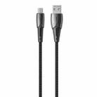 WK WDC-085 3A Micro USB Goldsim Aluminum Alloy Charging Data Cable, Length: 1.2m(Black) - 1