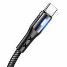 USAMS US-SJ319 U27 1.2m 5A USB to USB-C / Type-C Data Sync Charging Cable with Indicator Light(Black) - 1