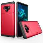 Shockproof Rugged Armor Protective Case for Galaxy Note 9, with Card Slot(Red) - 1