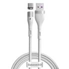 Baseus 5A USB to USB-C / Type-C Zinc Magnetic Fast Charging Sync Data Cable, Length: 1m(White) - 1