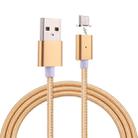 1m Weave Style 2A Magnetic USB-C / Type-C to USB Weave Style Data Sync Charging Cable with LED Indicator(Gold) - 1