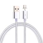 1m Weave Style 2A Magnetic USB-C / Type-C to USB Weave Style Data Sync Charging Cable with LED Indicator(Silver) - 1