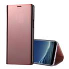 For Galaxy S9 PU Electroplating Mirror Horizontal Flip Leather Case with Holder(Rose Gold) - 1