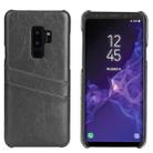 Fierre Shann Retro Oil Wax Texture PU Leather Case for Galaxy S9, with Card Slots(Black) - 1