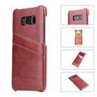 Fierre Shann Retro Oil Wax Texture PU Leather Case for Galaxy S8, with Card Slots(Brown) - 4