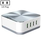 LDNIO A8101 8 x USB Ports QC3.0 Smart Travel Charger, US Plug(Grey) - 1