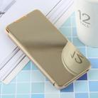 PU Electroplating Mirror Horizontal Flip Leather Case for Galaxy S10, with Holder (Gold) - 1