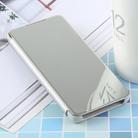 PU Electroplating Mirror Horizontal Flip Leather Case for Galaxy S10, with Holder (Silver) - 1