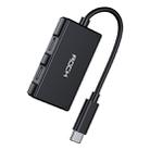 ROCK CA05 3 In 1 Type-C / USB-C Charging Audio Adapter Cable, Length: 18cm(Black) - 1