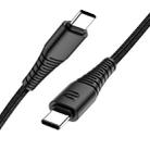 ROCK Z11 3A Type-C / USB-C to Type-C Hi-tensile Sync Round Charging Cable, Length: 100cm (Black) - 1