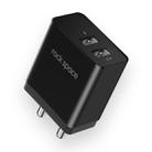 ROCK T8 2.4A Double USB Port Travel Charger Power Adapter (Black) - 1