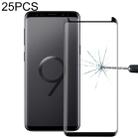 25 PCS 9H 3D Galaxy S9 Plus 9H 3D curved surface reduction fully gummed tempered glass film (color: black)(Black) - 1
