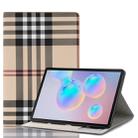 For Galaxy Tab S6 T860 / T865 Plaid Texture Horizontal Flip Leather Case with Holder & Card Slots & Wallet (White) - 1