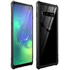 Snap-on Aluminum Frame and Tempered Glass Back Plate Case for Galaxy S10 Plus(Black) - 1