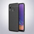 Litchi Texture TPU Shockproof Case for Galaxy A30(Black) - 1