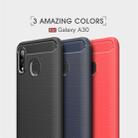 Brushed Texture Carbon Fiber Shockproof TPU Case for Galaxy A30(Red) - 6