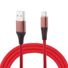 1m Cloth Braided Cord USB A to Type-C Data Sync Charge Cable, For Galaxy, Huawei, Xiaomi, LG, HTC and Other Smart Phones (Red) - 1