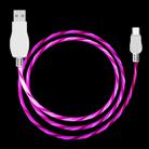 LED Flowing Light 1m USB A to Micro USB Data Sync Charge Cable, For Galaxy, Huawei, Xiaomi, LG, HTC and Other Smart Phones (Magenta) - 1