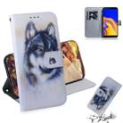White Wolf Pattern Coloured Drawing Horizontal Flip Leather Case for Galaxy J4 Plus, with Holder & Card Slots & Wallet - 1
