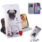 Pug Pattern Coloured Drawing Horizontal Flip Leather Case for Galaxy A40, with Holder & Card Slots & Wallet - 1